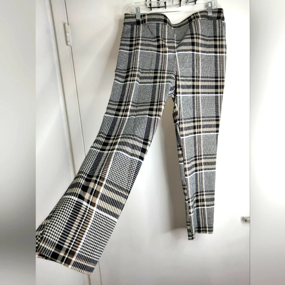 Jules & Leopold (Size L) Multicolored Plaid Slim Pull-on Ankle Pants (NEW-NWT)